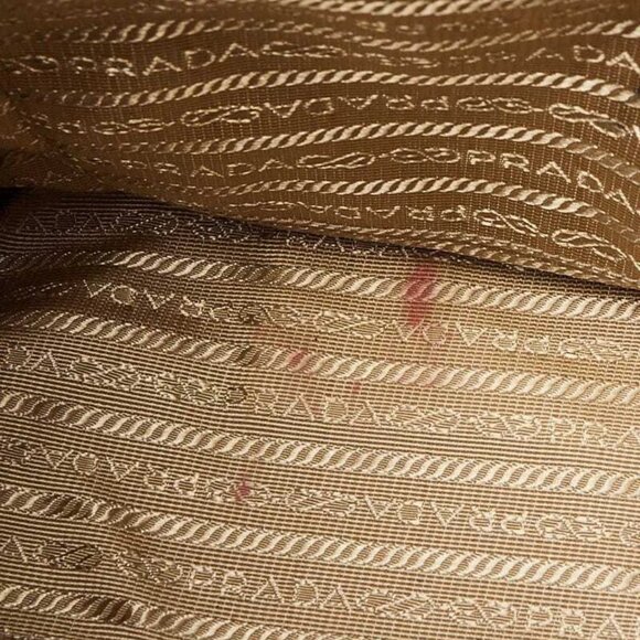 Prada Natural Canvas and Blue Ostrich Tote Bag BN2254 - Picture 8 of 12